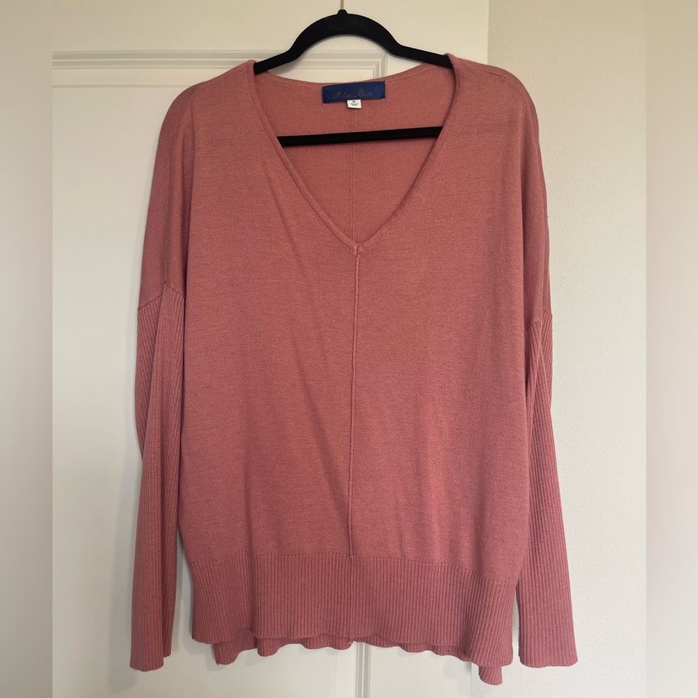 Blue Rain Blush Pink Sweater, size medium